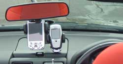Black mount with phone