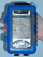 Front detail of the Otter Armor with iPaq
