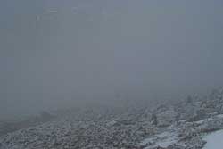 Mike Barrett up on Fairfield in a white out.