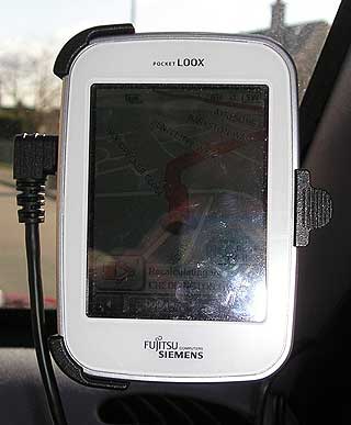 Fujitsu Loox N100 with Navigon SatNav software.