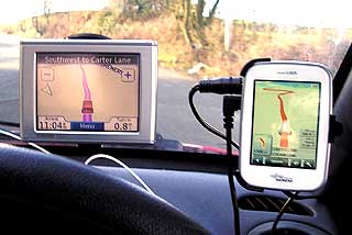 Fujitsu Loox N100 with Navigon SatNav software.