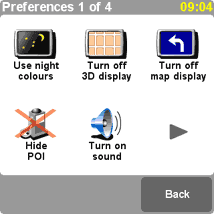 TomTom navigator preferences