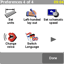 TomTom navigator preferences