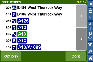TomTom Navigato for Palm Instructions screen