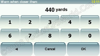warn when closer than ...
