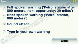 Select warning